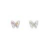 New Fashion Creative Colorful Diamond Butterfly 925 Sterling Silver Jewelry Sweet Girly Asymmetric Earrings TYB626