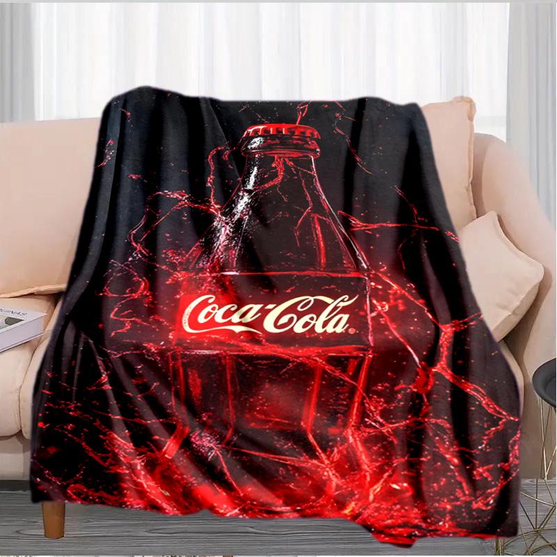 Coca-Cola Artwork Design Decke Geeignet für Sofas, Betten, Büros und Camping - Perfektes Geschenk für Halloween Weihnachten 100x150cm