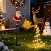 Solar Powered Garden Stake Light With Santa Claus Fairy Watering Can Design Outdoor Lawn Decor Warm/Colorful LED