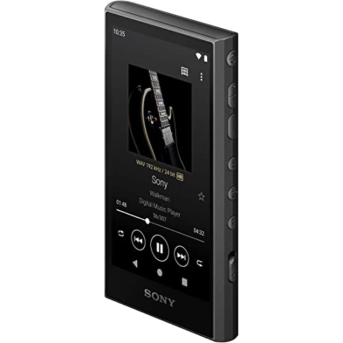 Sony Walkman NW-A307 64GB A300 Series MP3 Player Touch Panel Wireless Hi-Res Audio Bluetooth Android Streaming LDAC aptX HD MicroSD Support Black