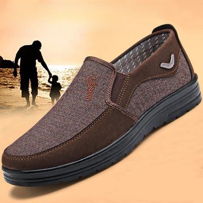 Mode Herren Atmungsaktive Schuhe Mode Leichte Alte Peking Stoff Herren Slipper Flache Canvas Schuhe Arbeit Zapatillas Hombre 2025