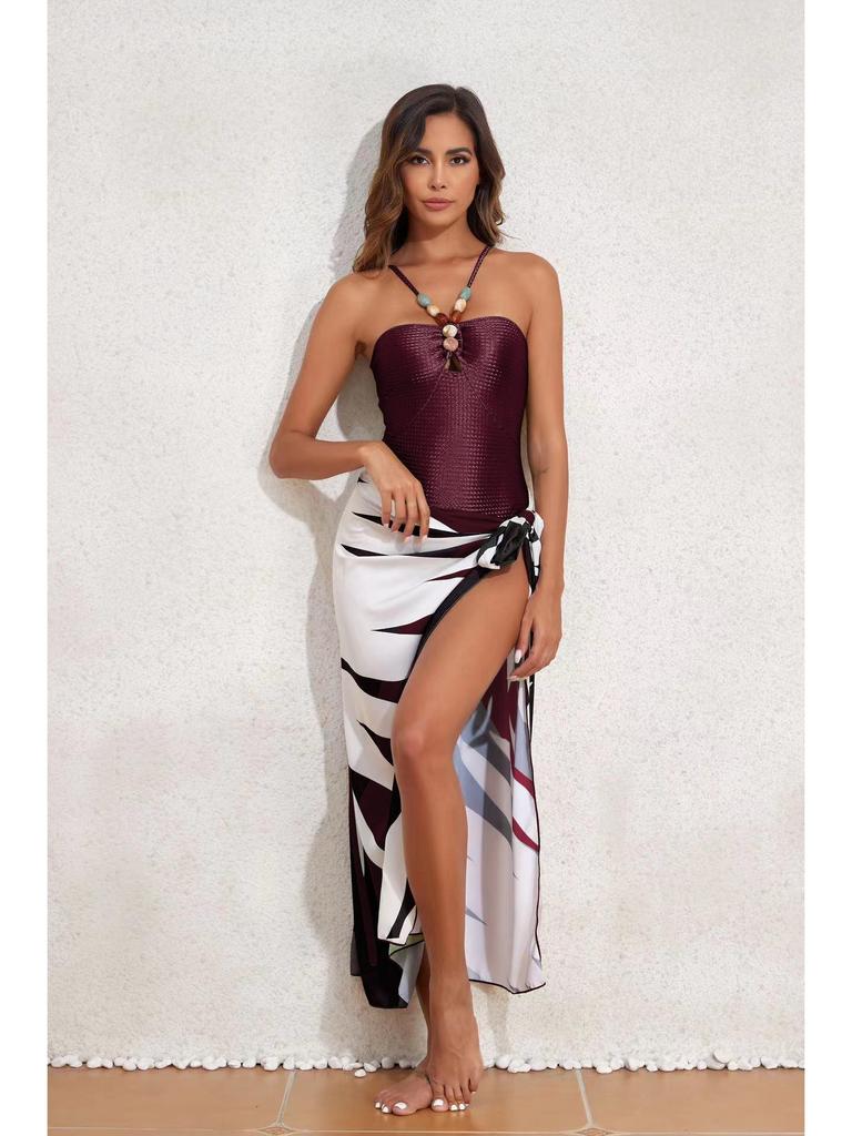 2024 Women's One-Piece Swimsuit: Slimming, Sexy, Sun Protection, Belly Covering, Gauze Skirt Bikini Set
