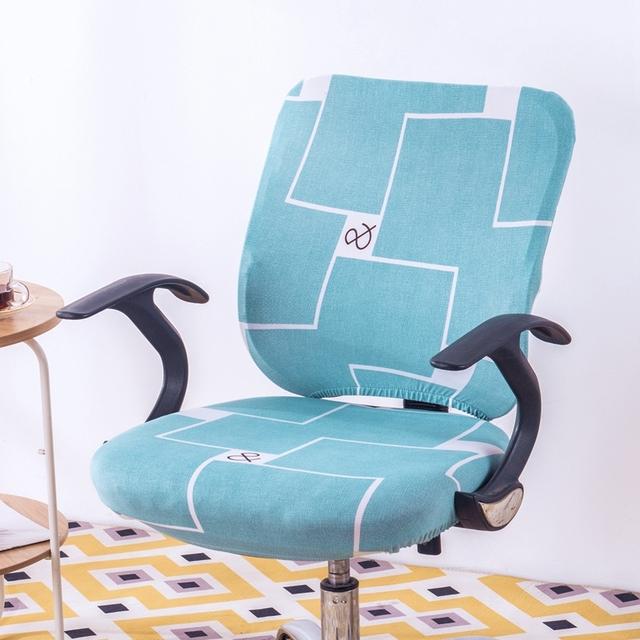 2pcs Set Universal Split Office Use Chair Cover Elastic Spandex Chair Back Cover +Seat Cover Anti -Dirty Office Use Computer Chair Cover