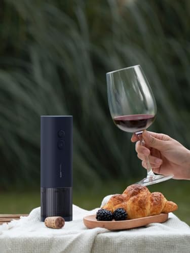 HOTO Elektrischer Weinöffner, Ein-Knopf-Flaschenöffner, Automatischer Korkenzieher mit verstecktem Folien Schneider, Mattes Finish, Rutschfest, Langlebig, Leicht und Com