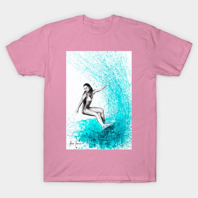 T Shirt Women Surfing Waves Harajuku Print Kawaii Tshirt Summer Short Sleeve Female T-Shirt Top Tee