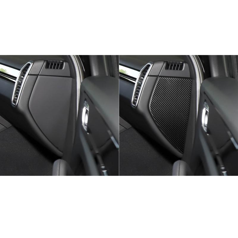 For Porsche Cayenne 9Y0 9YA 9YB E3 2018- Carbon Fiber Dashboard Side Front Slot Panel Trim Cover Car Accessories Sticker