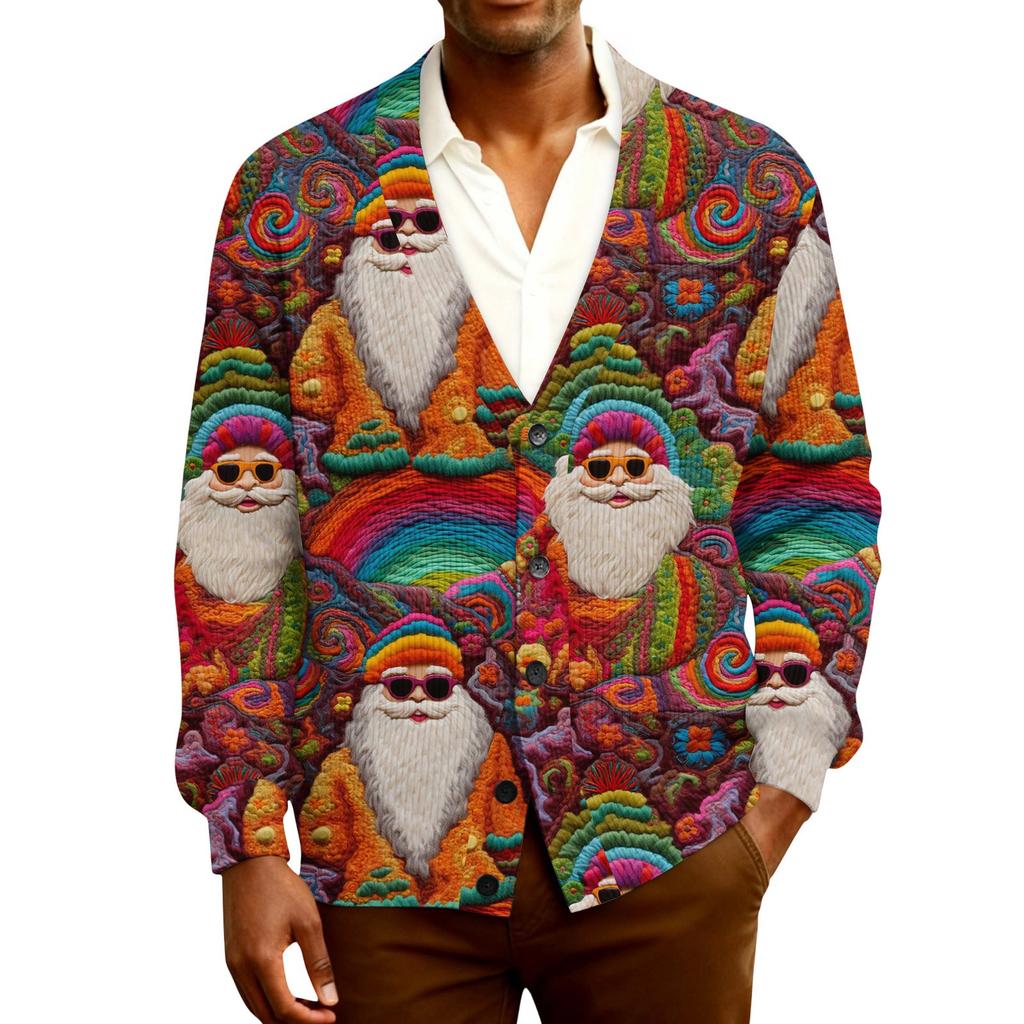 Men's Ribbed Knit Long-Sleeve Cardigan