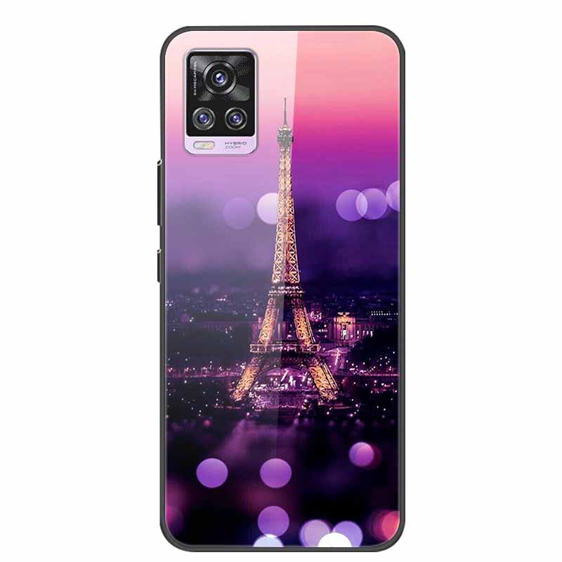 Glass Back Cover For Vivo V20 Pro 5G Case Coque Hard Tempered Glass Case For Vivo V20 Pro 2020 Phone Case Cover Soft Bumper Para