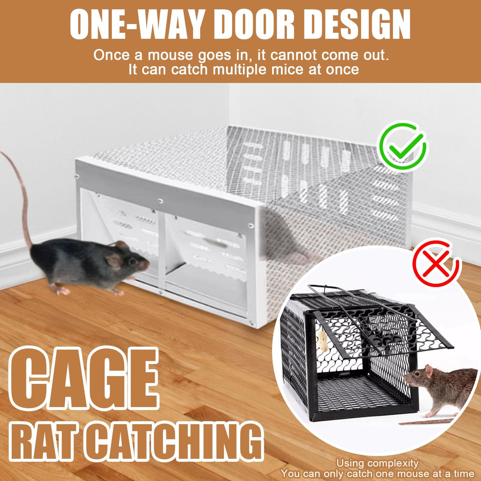 

Humane Rat Trap With Double Opening One-Way Door 12 9 6 Inch Automatic Chipmunk Rodent Small Mouse Trap Cage Live Squirrel Rat For Indoor Outdoor Use One Size