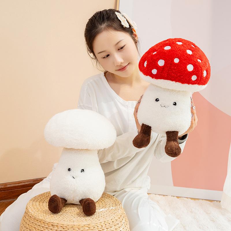 Cute Soft Red Mushroom Packaging Plush Toy Doll Small Mushroom Doll Home Pillow Girl Rag Doll
