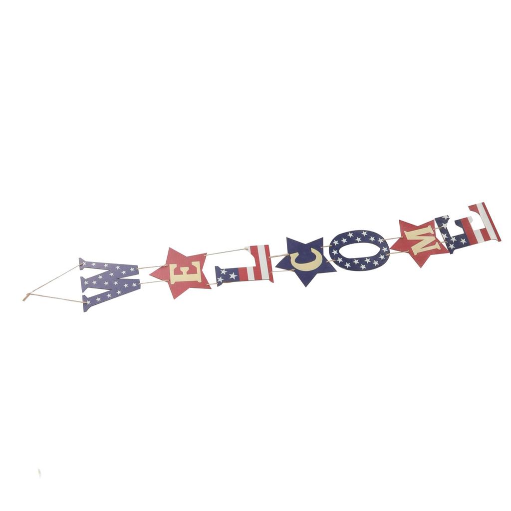Independence Day Door Hanging Ornaments Wooden Decorative Pendant for Home Shopwindow Decoration