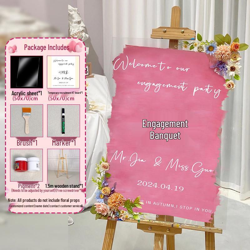 High-End Acrylic Welcome Sign for Wedding Reception, Hotel Entrance, or Event Decoration