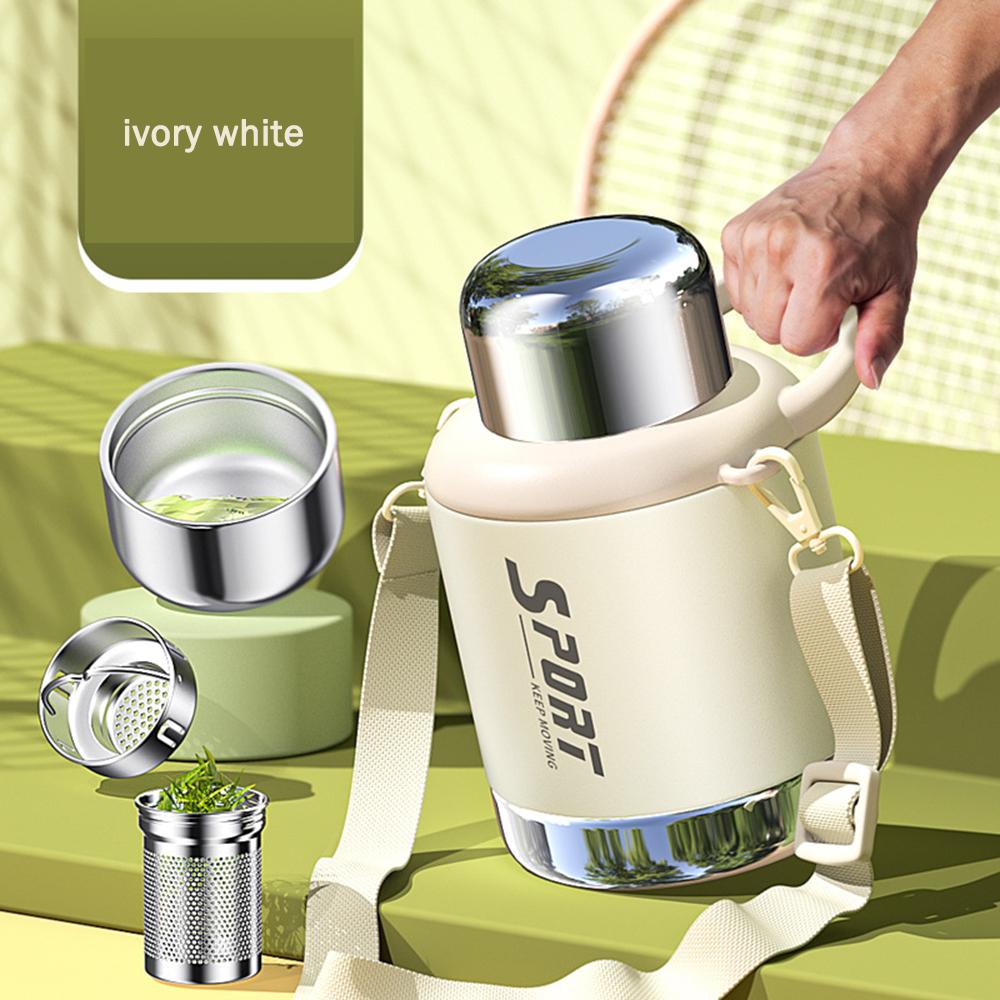 

316 stainless steel vacuum flask, Large capacity ton drum, Outdoor portable thermo jug, Big Belly Water Bottle, 1.3L/1.7L/2.0L 1.3L белый