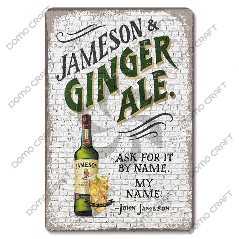 Irish Whiskey Poster Vintage Metal Plaque Sign Dublin Stout Metal Tin Plates Wall Decor for Bar Irish Pub Club Home
