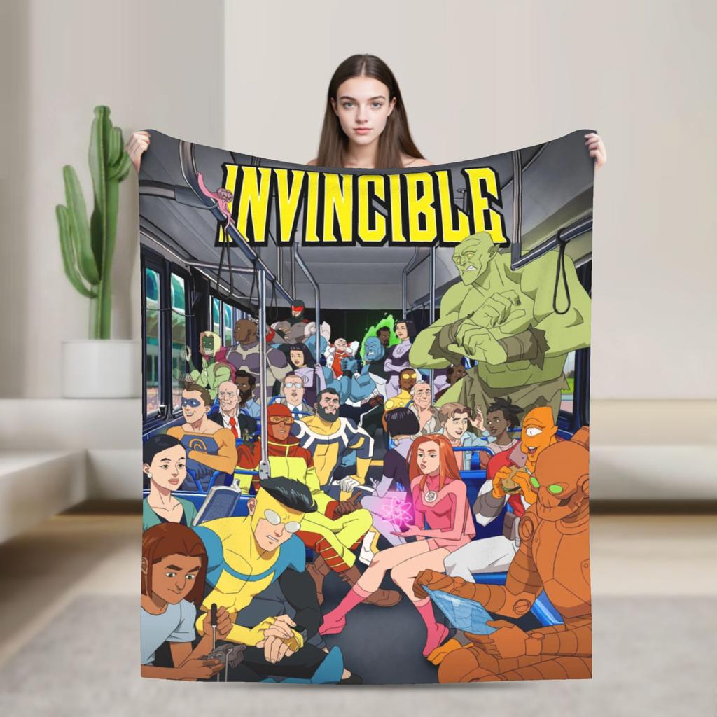 Invincible Omni Man Blanket  Warm Comfortable Plush Bedding Throws For Bedroom Travel Office Flannel Bedspread Bed Cover