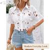 JPNTKY Women's Fashion Casual Short Sleeve POLO Neck Blouses & Shirts