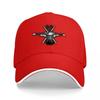 SKULL AND GUITARS CROSSBONES BASEBALL CAP BLACK WITH WHITE TRIM ROCK MUSIC THEME DESIGN FOR Unisex AND Women