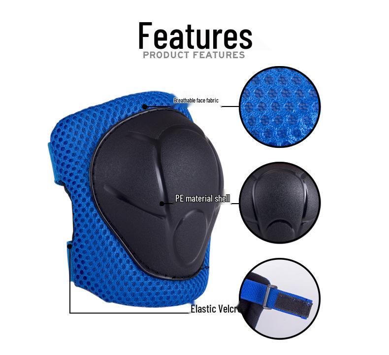 Kids' 6-Piece Protective Set: Knee & Elbow Pads for Skating, Skateboarding, Biking