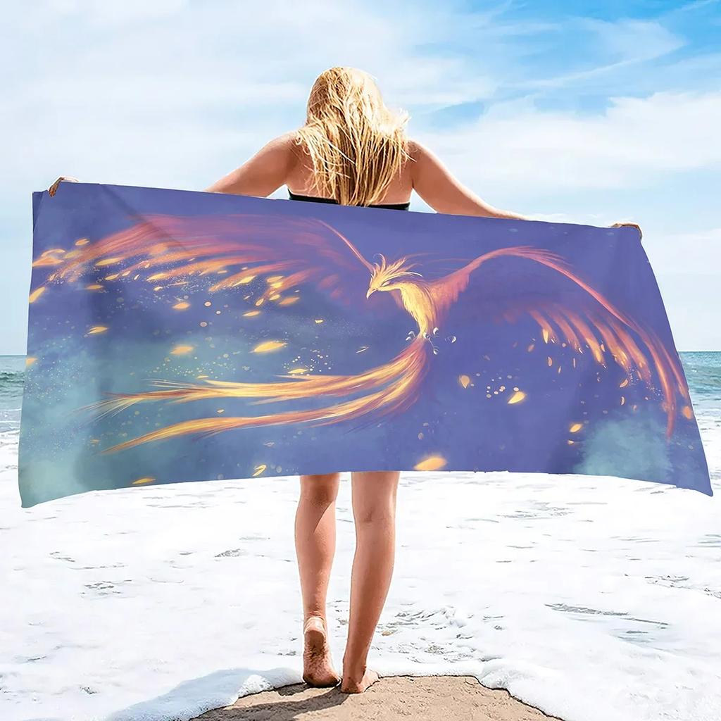 Phoenix Beach Towel Microfiber Quick Dry Sand Free Towel Travel Beach Towels Lightweight Beach Towel Pool Swimming Gym Travel