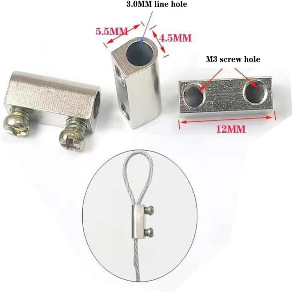 30pcs Stainless Steel Cable Clamps  Wire Locking Buckle Fixing Device Locking Device  Wire Rope