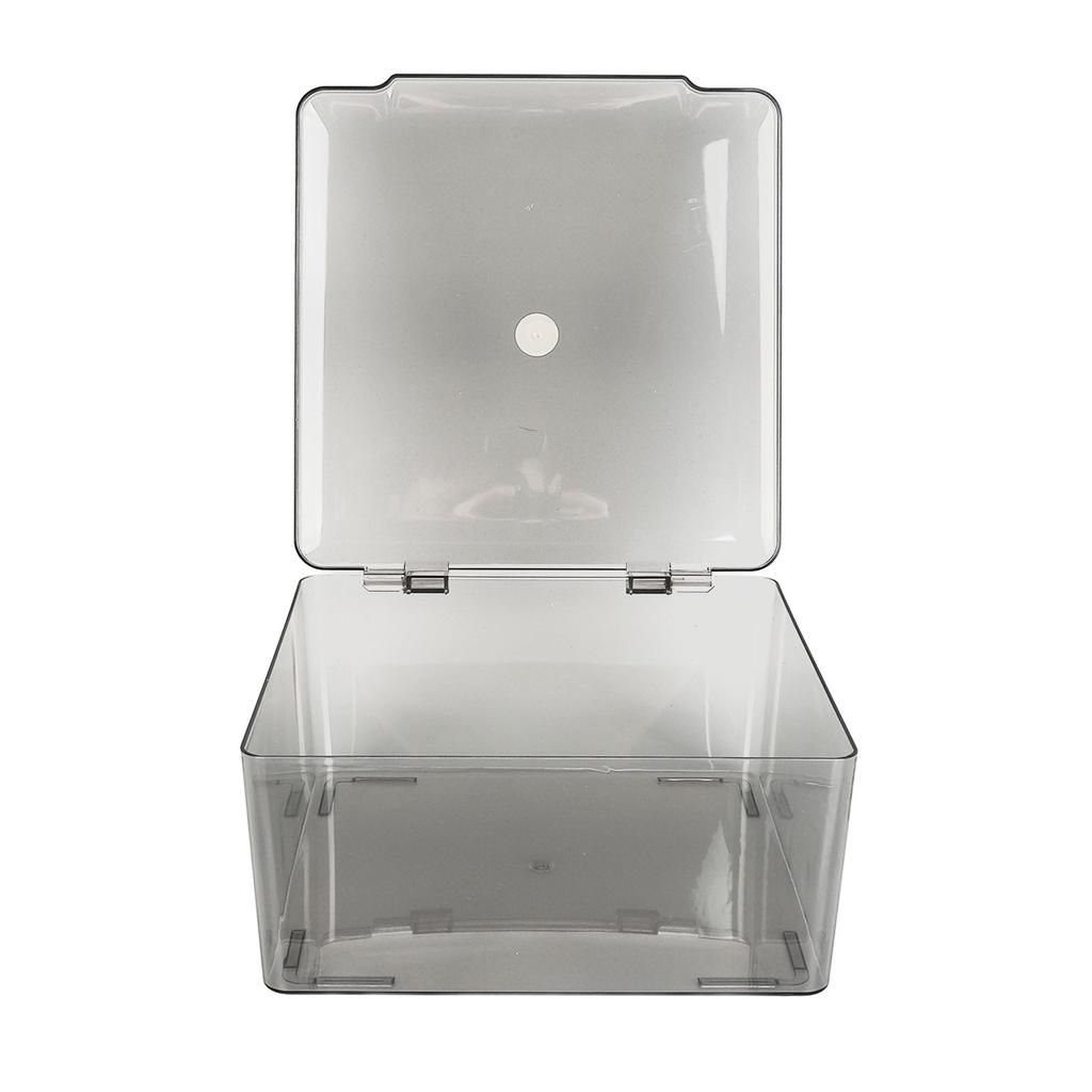 Cosmetic Storage Box Containers with Hinged Lid Dust Proof Large Capacity Space Saving Clear Plastic Case