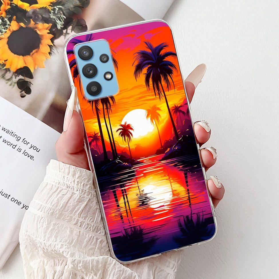 For Samsung A32 5G Case SM-A326B Clear Cute Cat Fashion Funny Painted Back Cover For Samsung Galaxy M32 5G Phone Case SM- M326B