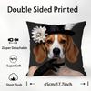 Renaissance Royal Beagle Dog Pillow Case Square Double‑Sided Print Cushion Case For Sofa Home Bedchamber Decor Gift
