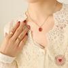 Collana Pendente Ovale in Acrilico Elegante Retrò Francese - Gioielli di Nicchia Resistenti allo Sbiadimento