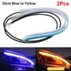 1/2Pcs 30cm DRL LED Strip RGB Turn Signal Durable Auto Headlights