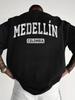 Unisexs Medellin Kolumbianisches Letter Print T-Shirt Unisexs Rundhals T-Shirt Lockere Schulterversion T-Shirt