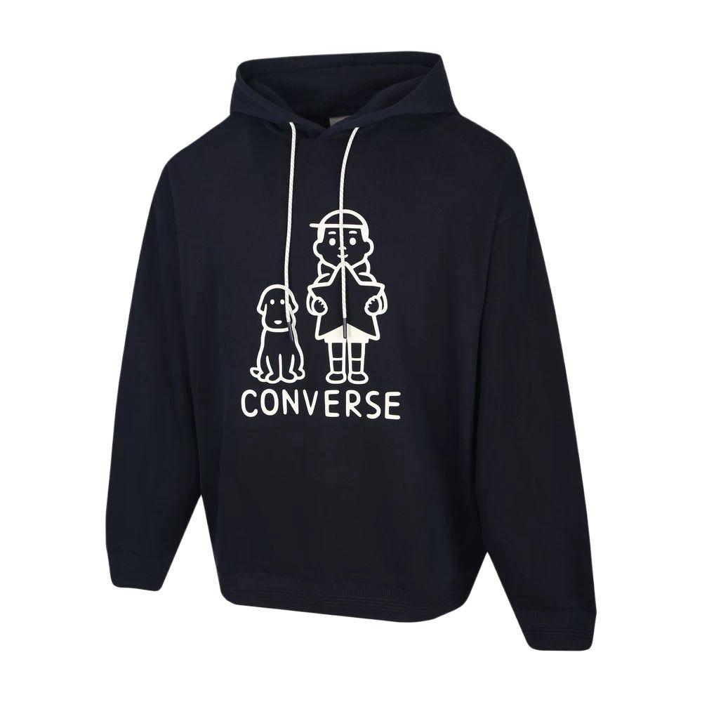 Converse Sweatshirts Unisex Black Hooded Moderate Regular UCJ655-695 L