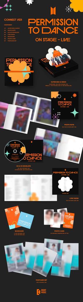 BTS PERMISSION TO DANCE ON STAGE Live Album Random Version Sealed Outbox+Memo+PhotoNote+Lyric Book+Bookmark+PhotoCard+PostCard+Tracking