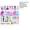 56Pcs Doll Clothes And Accessories Set Handmade Fashion Dresses Gowns Casual Outfits Top Pant Swimsuit Shoes Necklace Glasses Toys
