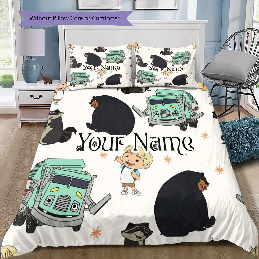 Adventure Land Custom Name Pattern Bedding Quilt Set Quilt Cover Pillowcase Home Birthday Gift(1 * duvet cover + 2 * pillowcase, without core)