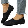 Women's Fashion Plus Size Breathable Mesh Hollow Round Toe Loafers Slip On Casual Flats Lightweight Comfortable Shoes