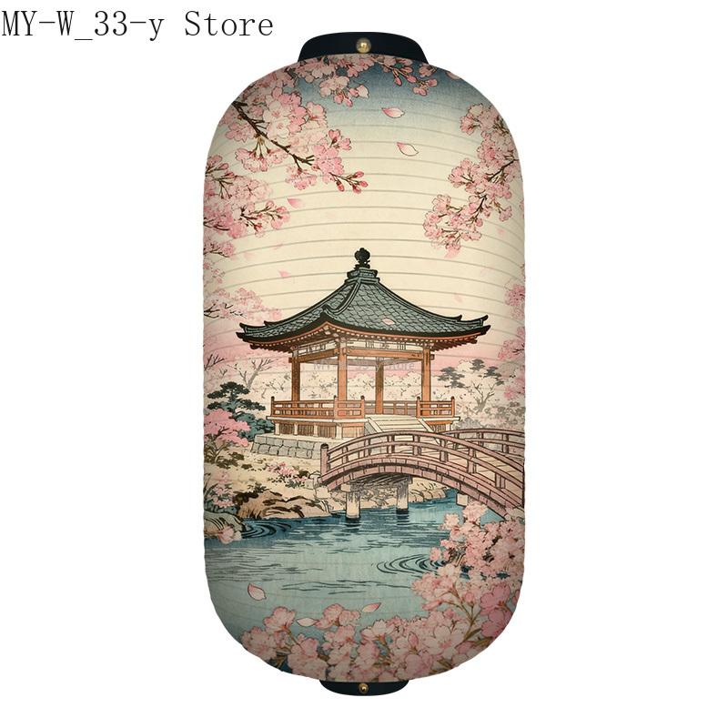 25x50cm Japanese-style Cherry Blossoms Cloth Lantern Ukiyo-e Traditional Printed Lantern Izakaya Cuisine Wedding Party Decor