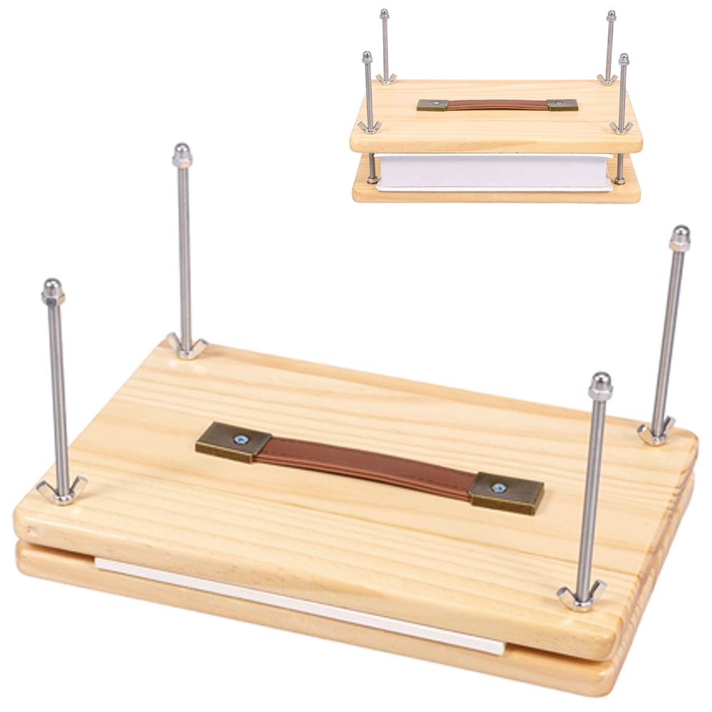 Wooden Book Press Manual Book Binding Press With Ergonomic Handle Smooth Surface DIY Bookbinding Tool for Photo Album and Cards