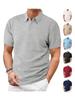 Men's Breathable Sweat Wicking Sweatshirt, Loose and Casual, Solid Color Jacquard Fabric, Men's Short Sleeved Polo Shirt
