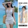 French Retro Pure Desire Split Small Chest To Show Slimming Covering Belly Cute Cake Boxers Island Vacation Hot Swimsuit Women