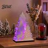 Battery Operated Christmas Lights LED Wooden Tree Tabletop Decor Glowing Hollow Light Up Decorative Sculptures Ornaments for Holiday Party