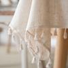Cloth Dad Nordic Plain Polyester Hemp Fringed Tablecloth Simple Imitation Bamboo Hemp Washable Square Dining Table Coffee Table Cover