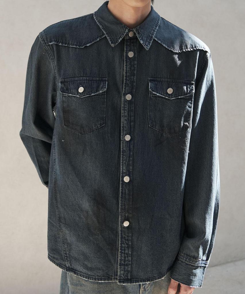 SENTAIR Oil Vintage Western Denim Shirt_D1