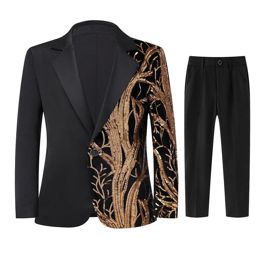 Jungen Glitzer Schimmernder Lässiger Blazer - Trendige Leichte Luxusjacke