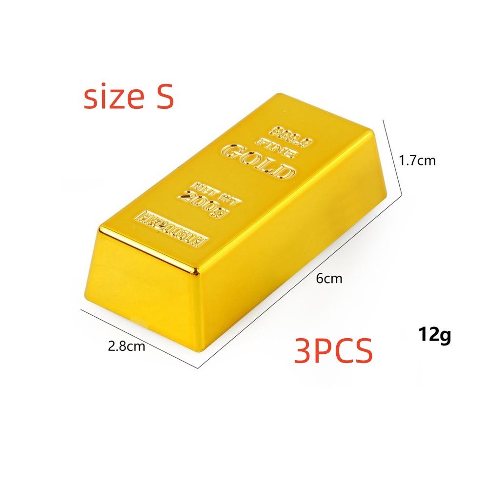 Fake Gold Bar Replica Golden Bullion Glittering Brick Decorative Movie Prop For Stage Decoration Halloween Pirate Party Supplies