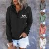Damesmode casual trui met lange mouwen en print en capuchon en capuchon