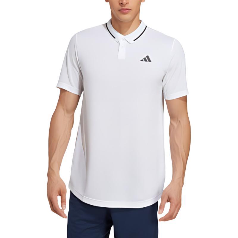Adidas Solid Color Sports Casual Short Sleeve Polo Shirt Men Tops White HS3245