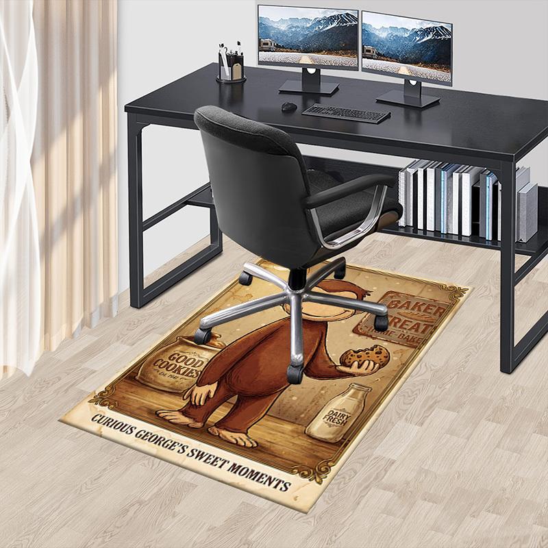 1PC Curious George Cookie Non-Slip Floor Carpet Compatible for Office&Living Room&Bedroom&Dining room - Soft & Pattern-G0384