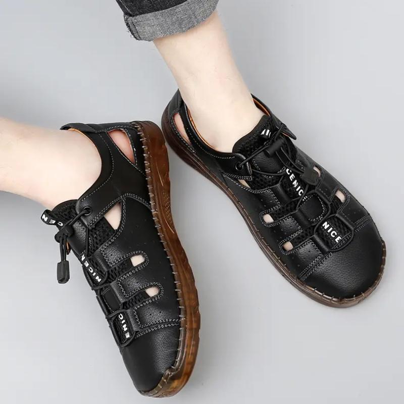 

Мужские сандалии ручной работы, однотонная обувь для отдыха, летние легкие нескользящие туфли на плоской подошве больших размеров Sandalia Masculina 47