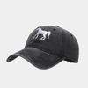 New Luxury Horse Embroidery PVC Adjustable Sun Hat for Unisex Casual Outdoor Fashion