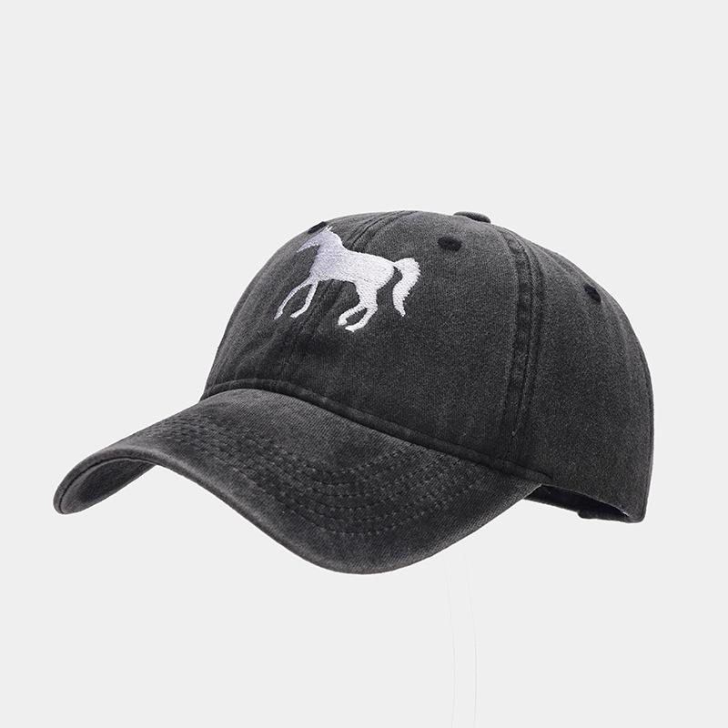 New Luxury Horse Embroidery PVC Adjustable Sun Hat for Unisex Casual Outdoor Fashion